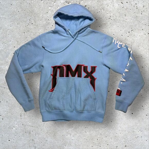 DMX x Shoe Palace ‘Here We Go Again’ Blue Hoodie Size Small Graphic Rap Hip Hop - Picture 1 of 14